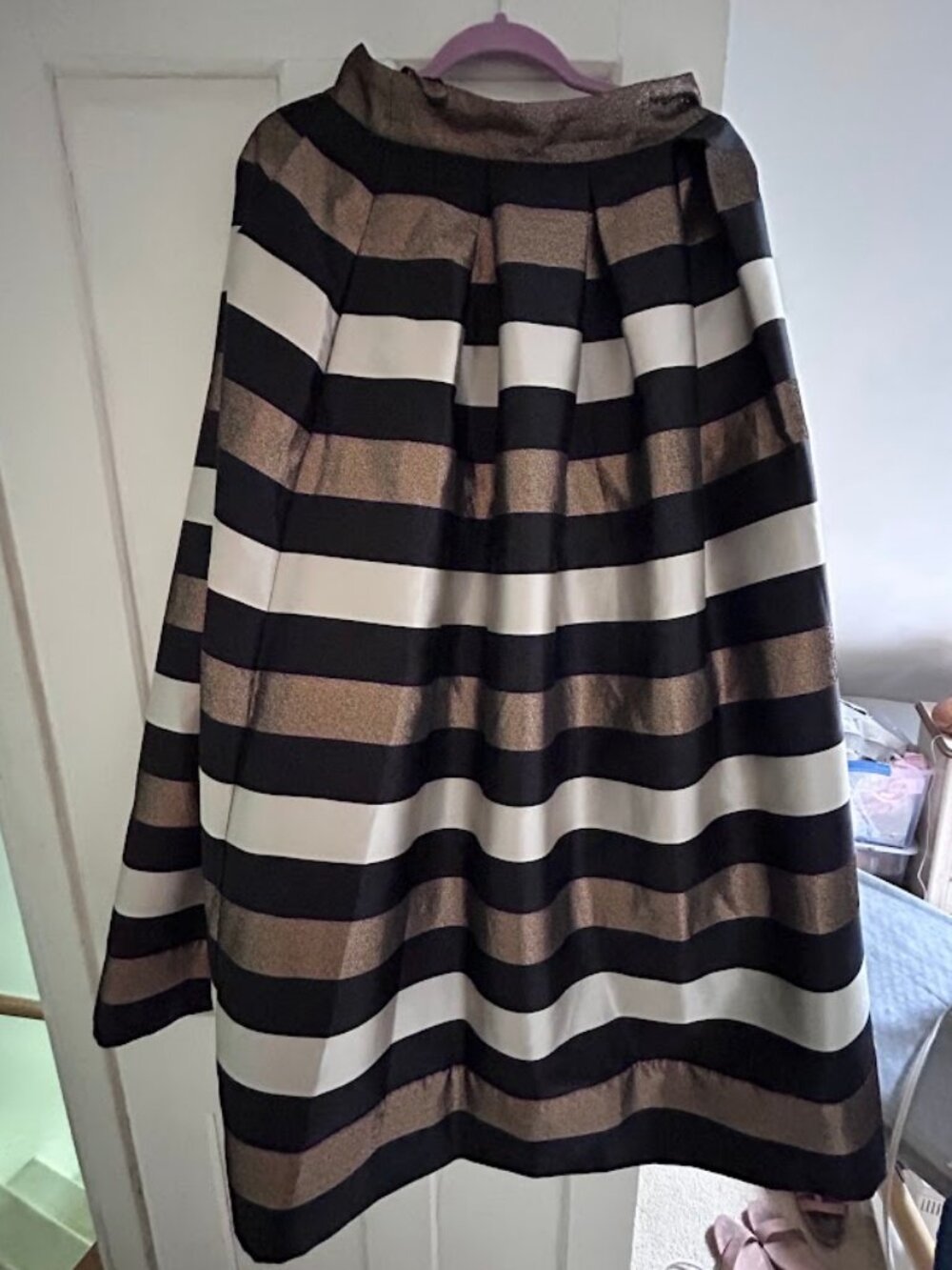 Unique vintage long gold and black formal skirt